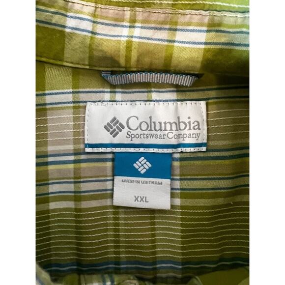 Columbia Plaid Button Down, Green and Blue, XXL - Picture 4 of 7